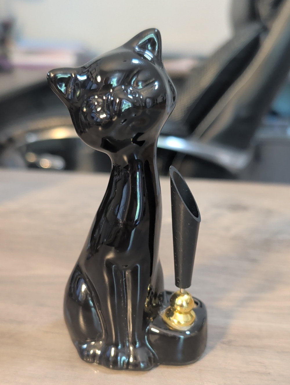 Vintage Black Cat Pen Holder